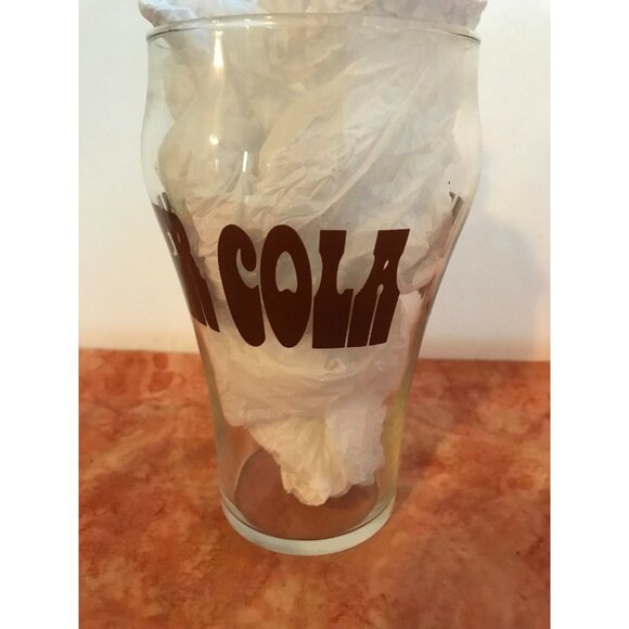 Vintage Large Soda Glass Super Cola Tumbler 1970s Retro Brown Soda Pop‎ - Picture 2 of 5
